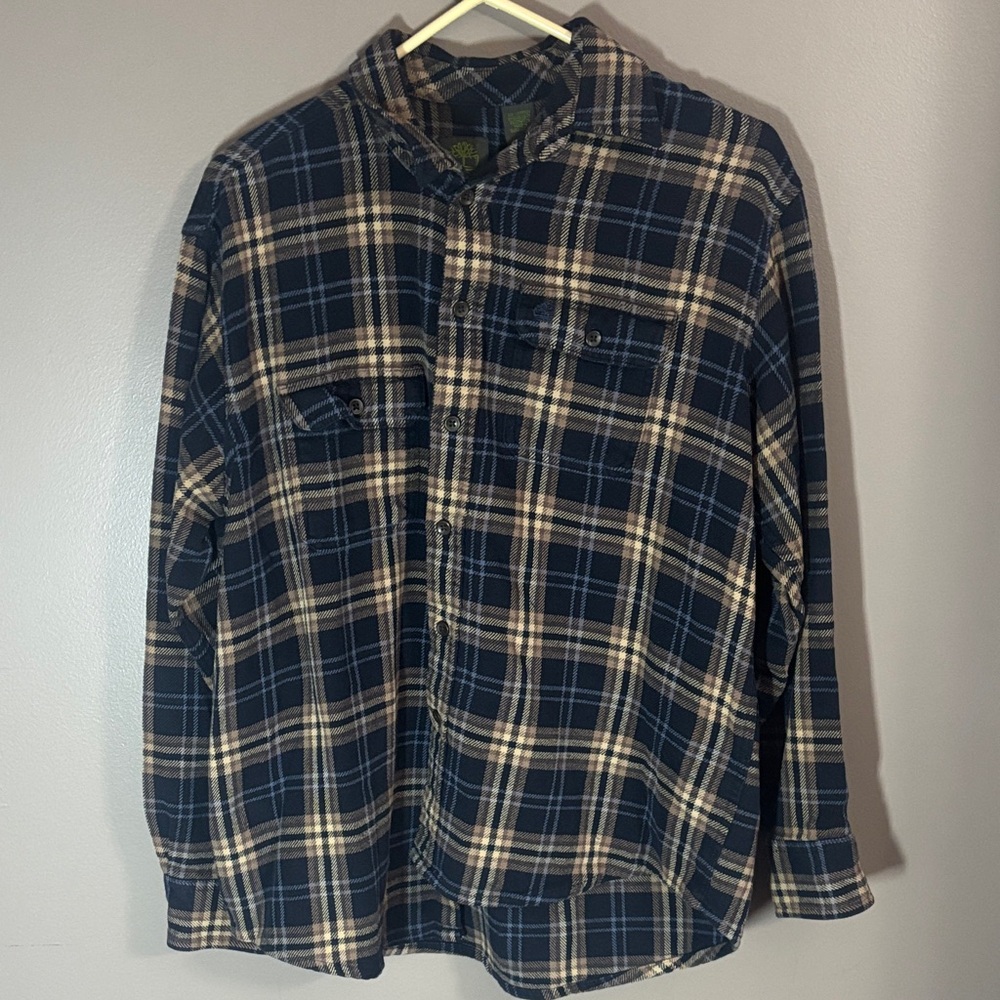 Timberland Black and Brown Plaid Shirt